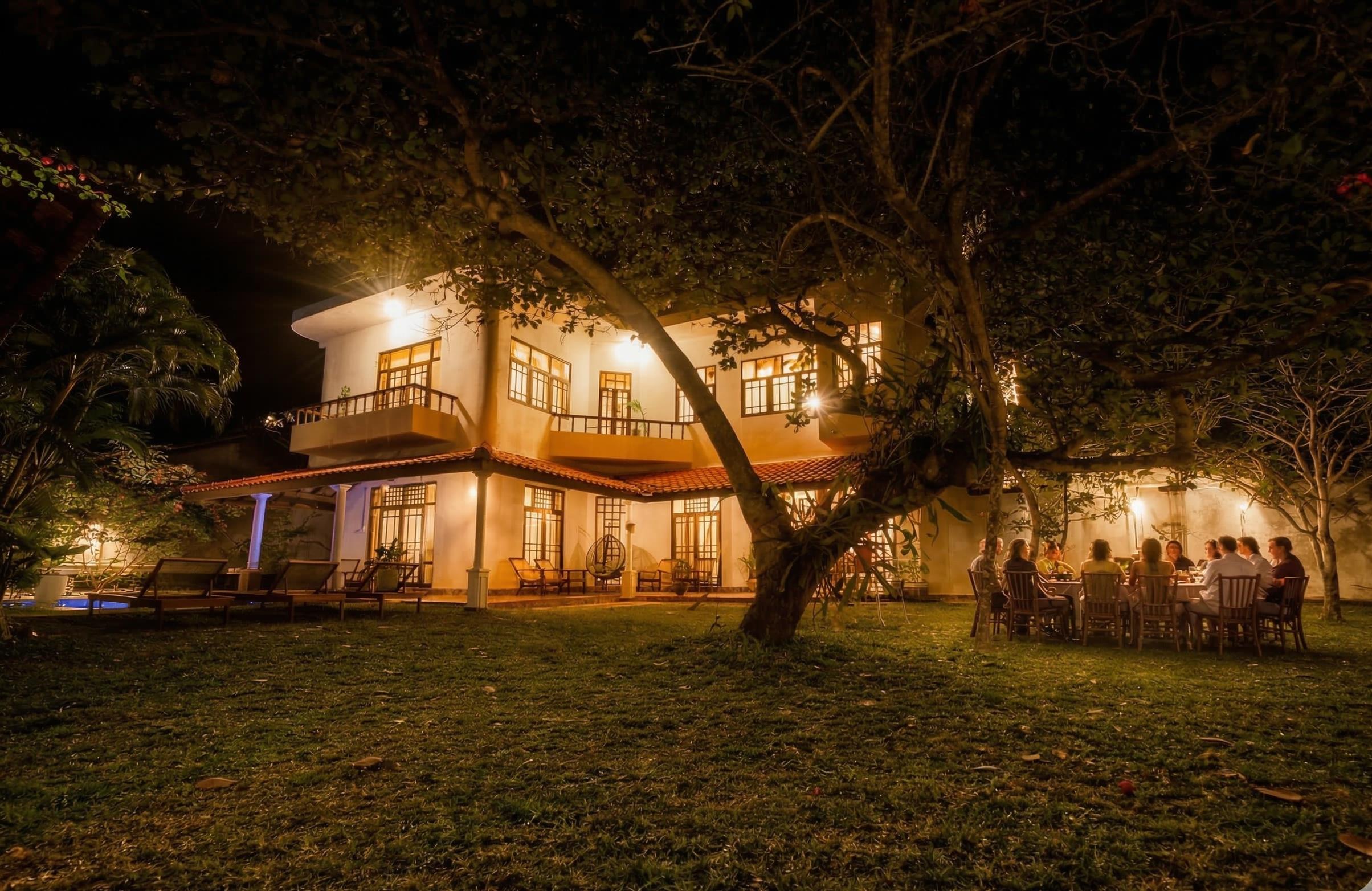 Garden at night