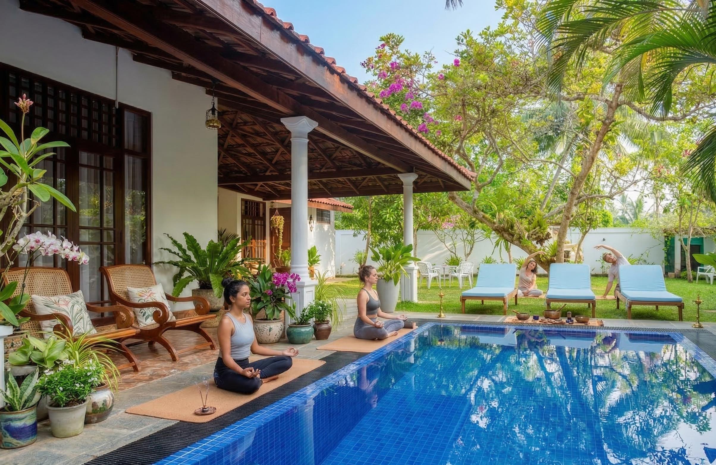 Pool area during the day