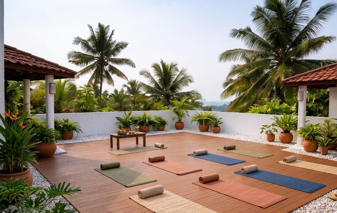 Rooftop yoga deck
